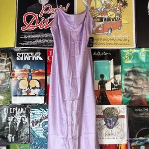 Express lavender cowl neck, satin slip dress